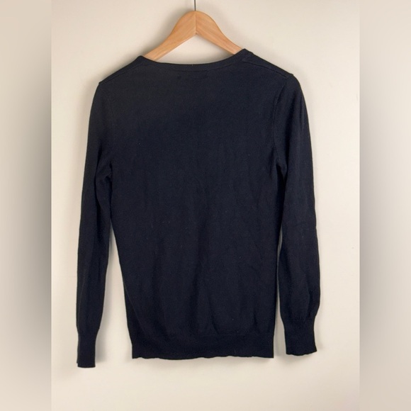 Lauren Ralph Lauren Silk Cashmere Blend Black Cardigan S Rhinestone Button Up - Picture 2 of 11